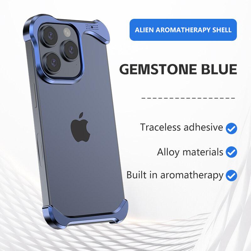 Luxury Irregular Aluminum Alloy Shockproof Phone Case for Apple iPhone 17 Pro Max/17 Air/ 16 Plus/ 15 Pro - Reinforced Bumper with Aromatherapy Design