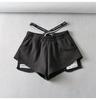 Summer Spicy Girl Style Elastic Waist Patchwork High Waist Wide Leg Casual Shorts for Women
