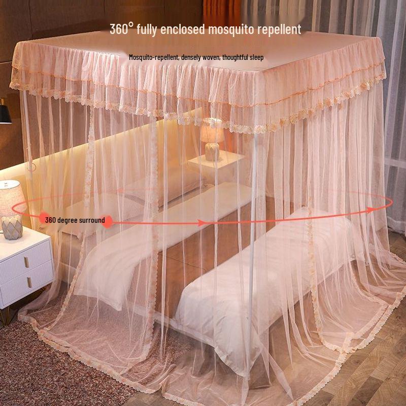 Palace Three-Door Mosquito Net for Double Bed—Floor Stand, Ventilated & Anti-Mosquito