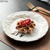 Vit Keramisk Salladstallrik Restaurang Matlagningsfat Middag Dessert Bifftallrik Nordiskt Hem Kreativ Ris Skål Köksredskap