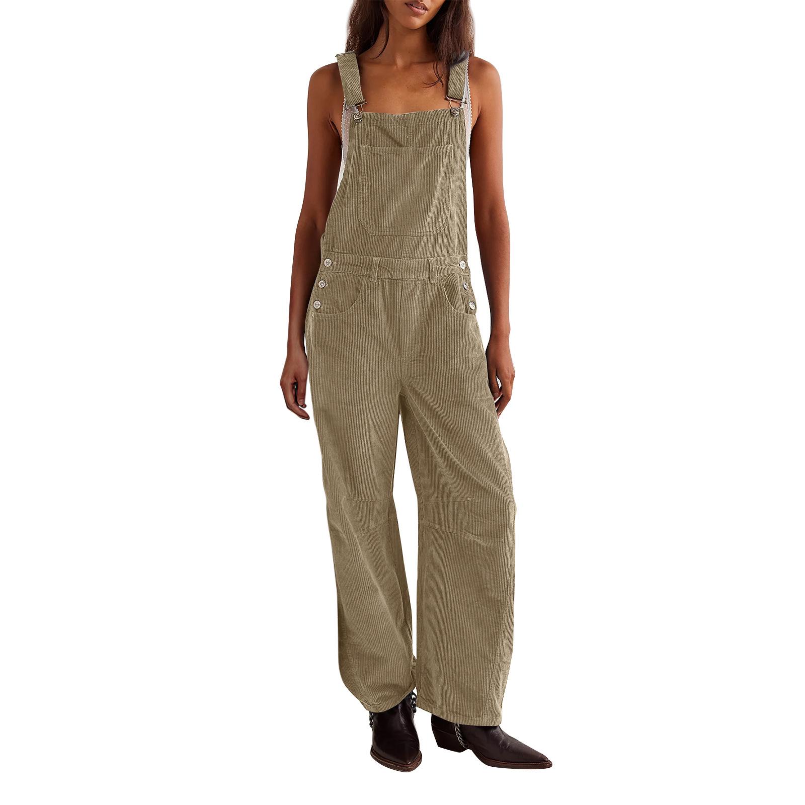 Rudens/Ziemas 2025 Sieviešu Brīvs Velūra Jumpsuits