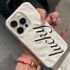 Simple Lucky Text Pattern Wave Texture Phone Case For iPhone 17 16 15 14 13 12 11 Pro Max 15 14 Plus Shockproof Soft Back Cover