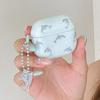 Cute Sea Blue Dolphin Soft Protection Cover for Apple AirPods 1 2 3 4 Pro 2 Silicone Earphone Case Funda With Chain Pendant