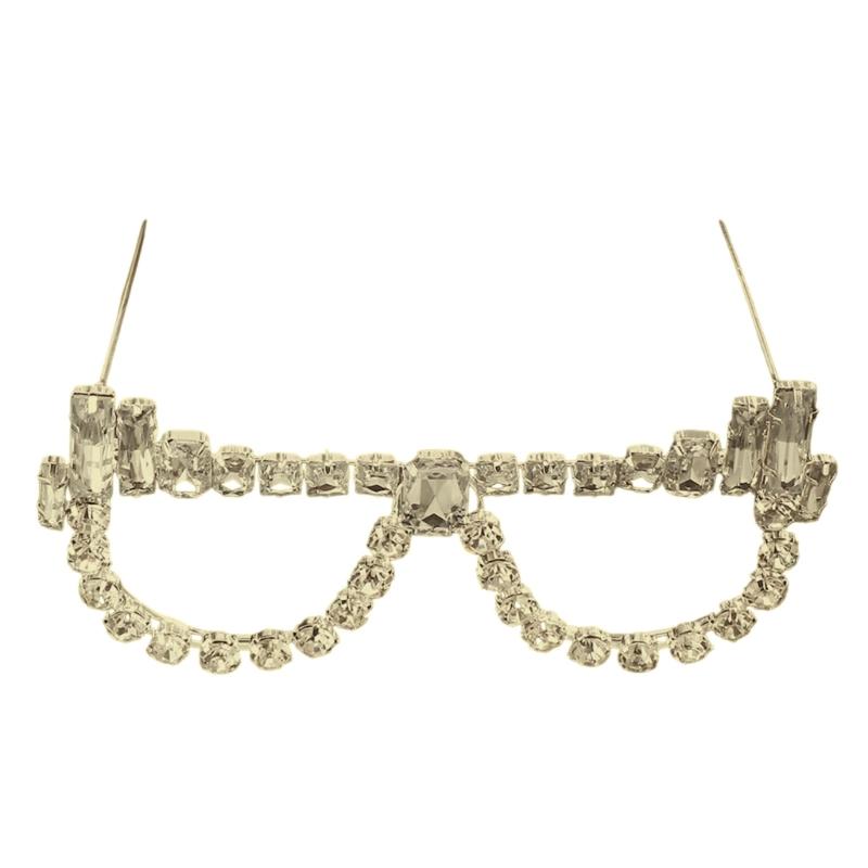 No Lens Rhinestones Glasses Frames Rhinestones Sunglasses Funny Party Eyewear Crystal Eyeglasses for Photograph Props