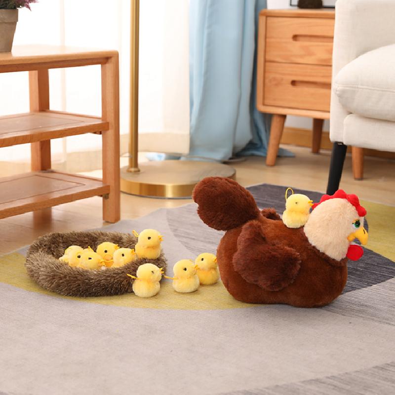 35CM Stuffed Chicken Doll Plush Toys Pretend Kid's Early Education Home Decoration Christmas Birthday Gifts