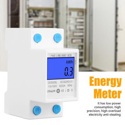 5‑32A 60Hz LCD Backlight Single Phase Energy KWh Meter DIN Rail Mounting Watt Meter Single Phase Energy Meter Energy Meter