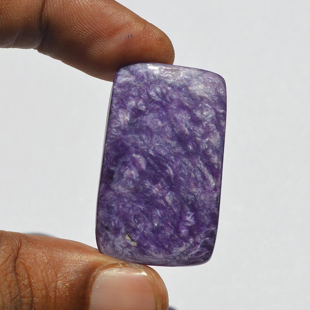 Natural Purple Charoite Gemstone Cabochon, 56 Carats Charoite Cabochon, Rectangle Shape 38x24x7 MM, Jewelry Making