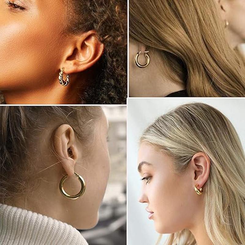 24 Pcs Gold Color Vintage Hoop Earrings Set for Women Girl Boho Pearl Geometric Metal Twist Earring Fashion Jewelry Gifts 2026