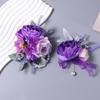 Elegant Silk Floral Arrangements Brooch/ Wrist Flower For Wedding Bridesmaid Bridal Party Decoration