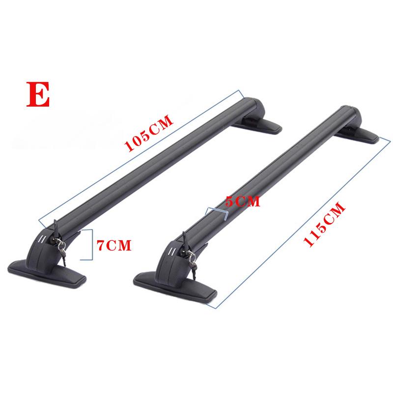 1 Pair Universal Vehicle Car Roof Mounting Rack Rail Bar Black Aluminum Luggage Carrier with Lock Top Car Rack Modification Part