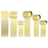 New 36Pcs Mint Gold Cutlery Set Western Silverware Stainless Steel Dinnerware Knife Fork Spoon Tableware Flatware Kitchen Wedding Accessories