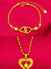 Vietnam Gold Ladies Jewelry Set: Bracelet, Necklace, and Ring.
