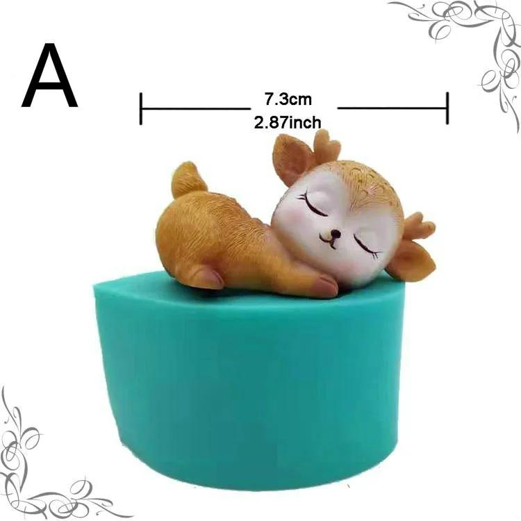Sika Deer Shape Silicone Mold Cute Pet Cake Chocolate Resin Mold 3D Deer Cake Decorating Tools Soap Candle Mold