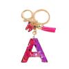 Glitter A-Z Shiny Sequin Letter Pendant Keychain Tassel Star Ball Charms Keyrings Women Bag Ornaments Car Trinket Accessories