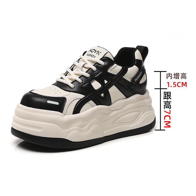 

2025 autumn and winter new inner height increase 8cm women s casual board shoes muffin platform white shoes children s shoes versatile 40