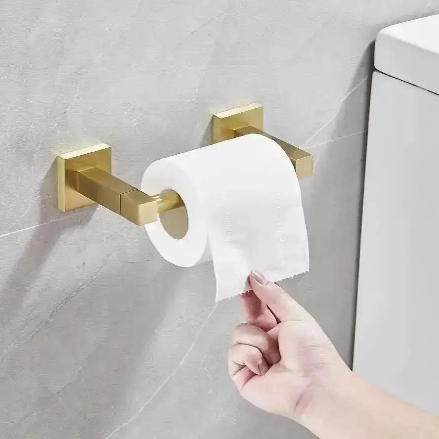 1 Pcs New Black Square 304 Stainless Steel Toilet Paper Holder Bathroom Toilet Paper Holder Sanitary Ware Hardware Hanging Parts