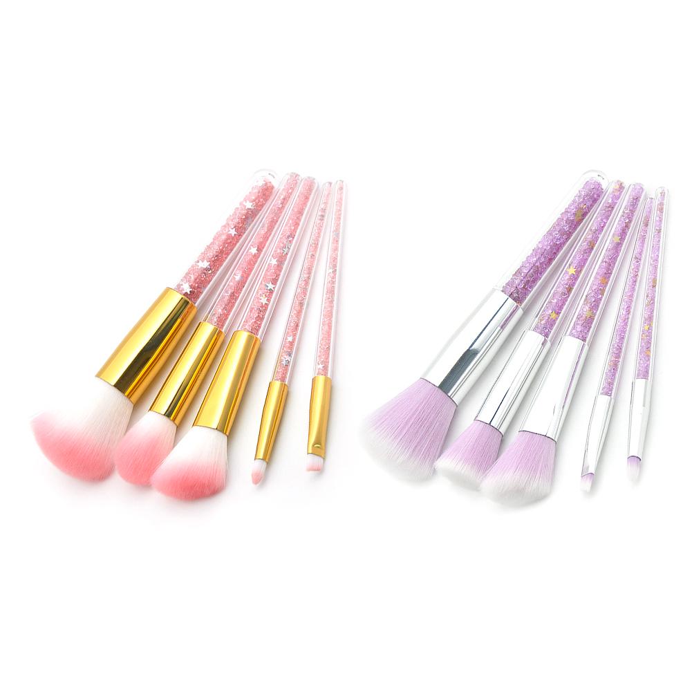 Makeup Brush Set Cosmetic with Transparent Handle for Women Foundation Face Powder and More