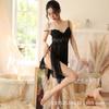 Foreign trade European and American large-size perspective mesh sex underwear ten-piece skirt sexy split-ended women's nightdress