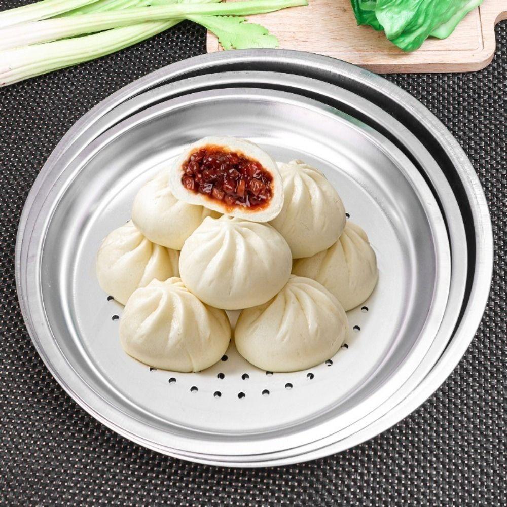 28/30/32/34cm Stainless Steel Steaming Tray Dumplings Fish Steaming Rack New Kitchen Wok
