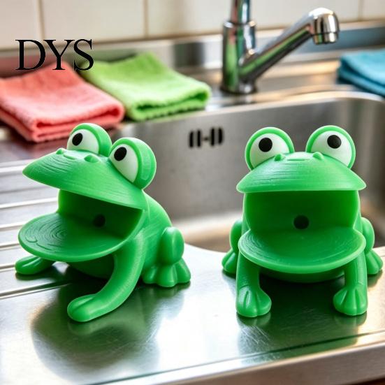 Home Organization for Kitchen Frog Sponge Holder Sink, Cute Animal Shape Decorative Sink Organizer Caddy, Draining Rack, Novelty Countertop
