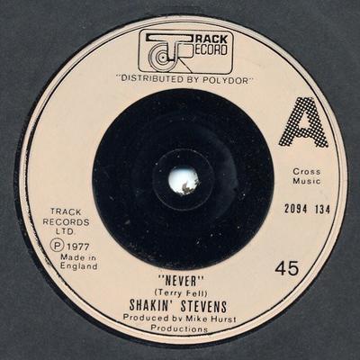 7-Zoll Schallplatte SHAKIN' STEVENS - Never 2094134 Track Record 1977 UK Obi Pop Gebraucht