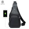 100% Genuine Leather Men's Single Shoulder Crossbody Bag Waterproof