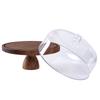 Cake Stand with Lid Multi Functional Double Side Design 12in Round Cake Holder Wood 2 In 1 Dessert Table Display Set