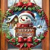 Christmas Decoration Sign,indoor Hanging decorations,2D Flat Wooden Products with Christmas Snowman pattern,Christmas Gifts for Friends and Family