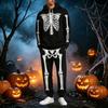 Men's Funny Skeleton Hoodie Halloween Costume Set with Long Sleeve Pullover and Pants