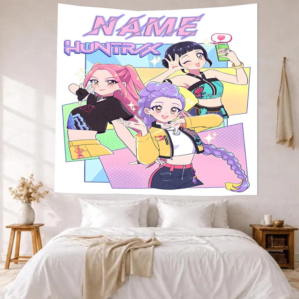 Kpop Demon Hunters Custom Your Name Wall Decor Tapestry Art For Pet Memorial Birthdaywedding Party Backdrop Family Gift