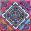 POBING Silk Scarf Women Square Scarves Wraps Cashew Floral Print Neckerchief Female Foulards Silk Hijabs Lady Bufandas 100x100CM