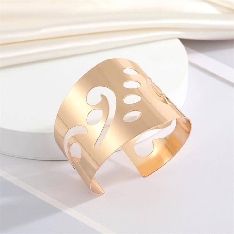Stylowa Aluminiowa Bransoletka z Zawieszkami Unisex Metalowa Bransoletka z Regulowanym Dopasowaniem i Kwiatowymi Detalami w Stylu Vintage