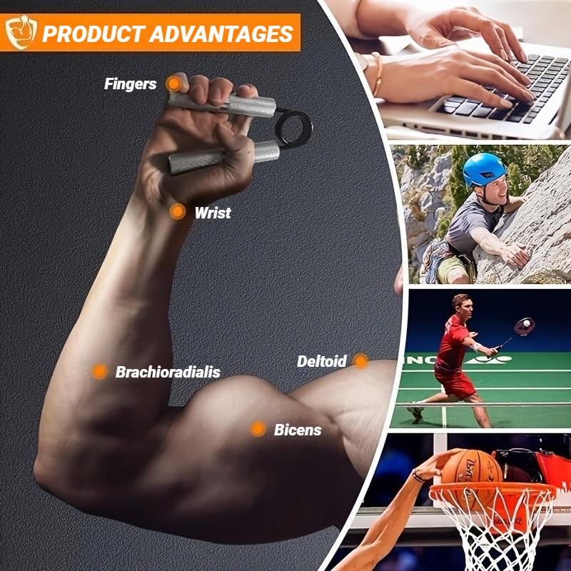 Durable And Safe 50Lb-300Lb Metal Hand Gripper Strengthener Finger Exerciser Grip Strength Muscle Arms Trainer Recovery Wrist Gym Equipment