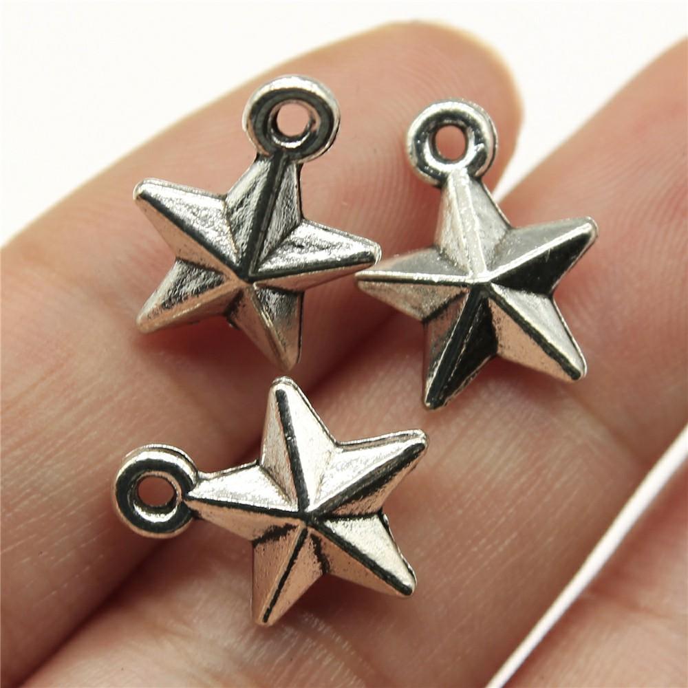 40pcs Star Charms Pendant Antique Silver Color Star Charm Pendants Jewelry Accessories DIY Tiny Tar Charms