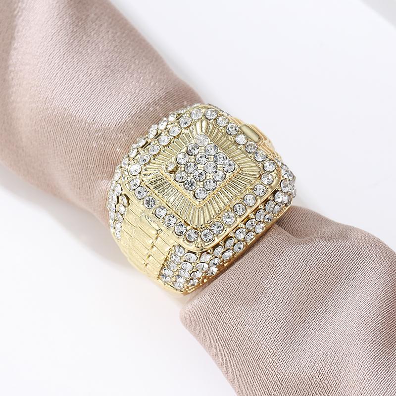 Luxury Classic Men's Cubic Zirconia Ring, Two Tone Fashionable Aesthetic Jewelry, Banquet and Party Accessories Gifts