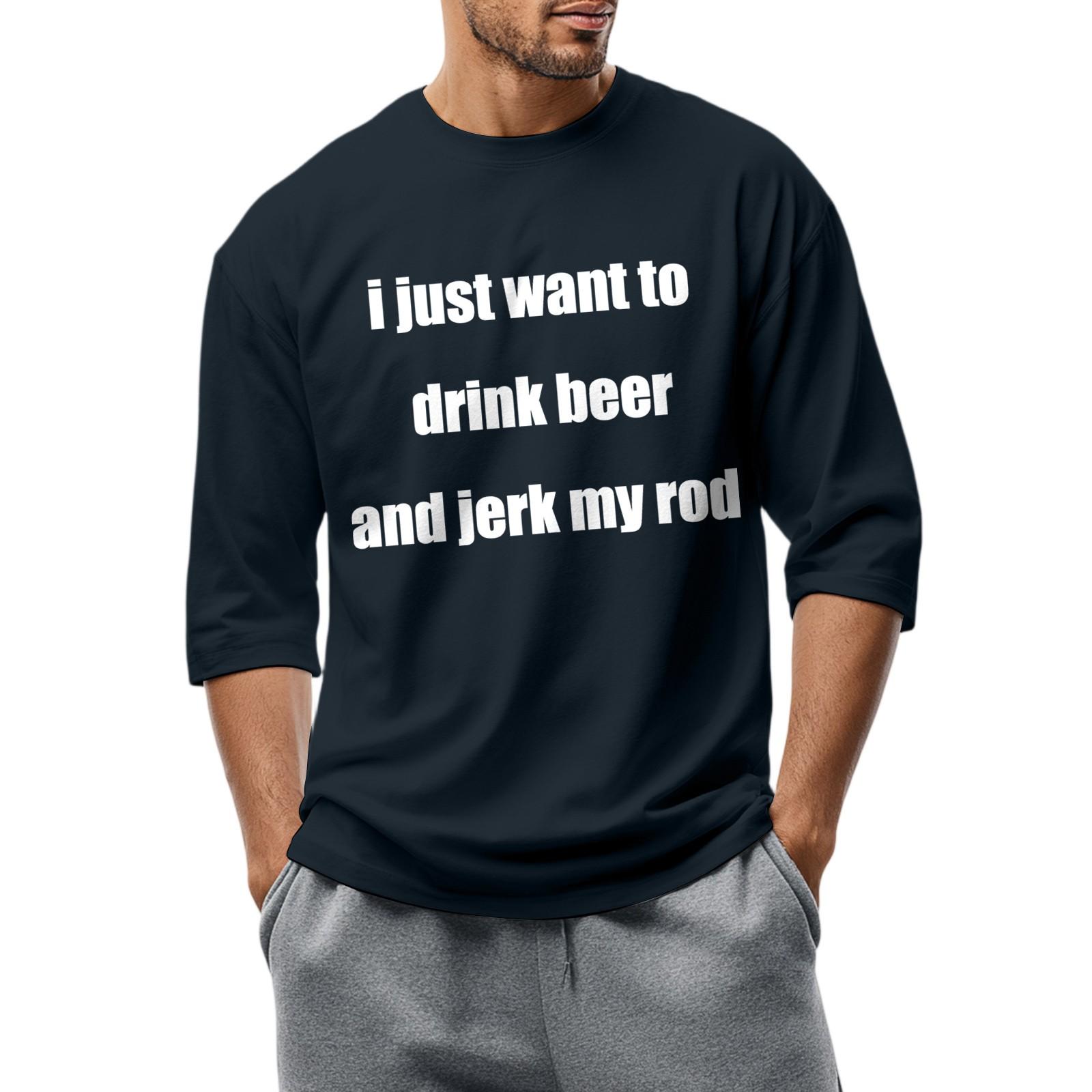 

Мужская модная повседневная футболка с круглым вырезом и рукавом три четверти XL тёмно-синий