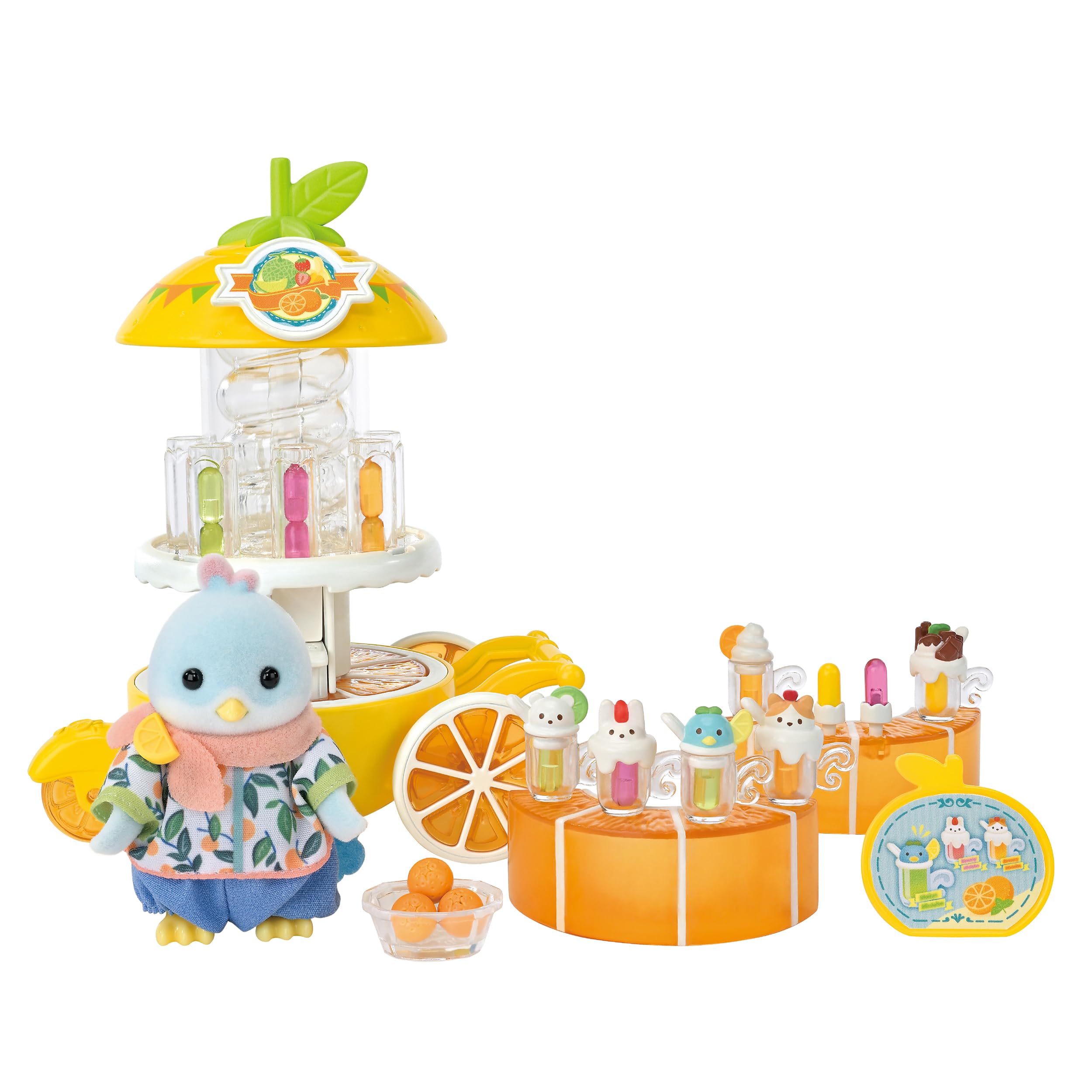 

Магазин в парке развлечений Sylvanian Families [Магазин сока Citrus Bird] Mi-94 ST Mark Сертифицированный игрушечный кукольный домик для детей от 3 лет и старше, Sylvanian Families, Epoch