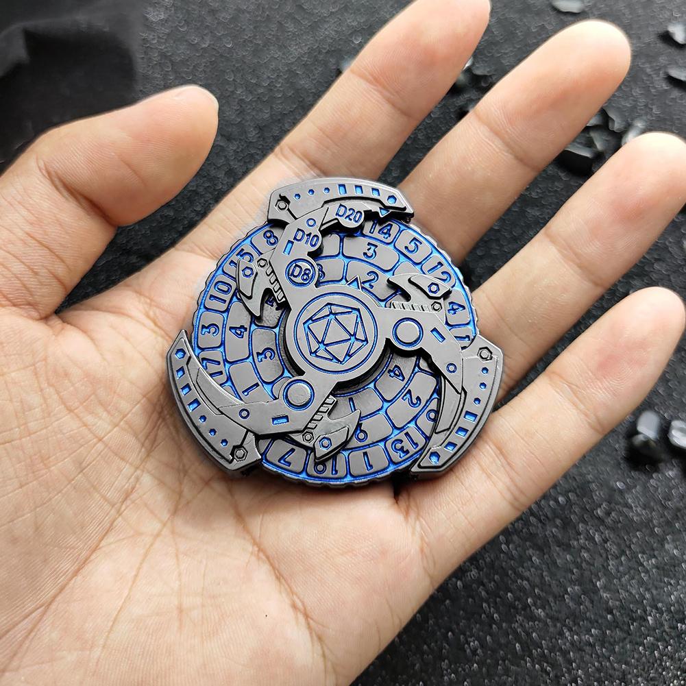 7 in 1 Rotating Roulette Dice Metal Spining DND Dice with D&D Dice Box Dice Spinner Polyhedral for TRPG MTG Dungeons and Dragons