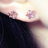 Exquisite Purple Gold 585 Russian Shiny Windmill Stud Earrings Women'S Exquisite Fashion Rose Gold Plated Earrings Simple