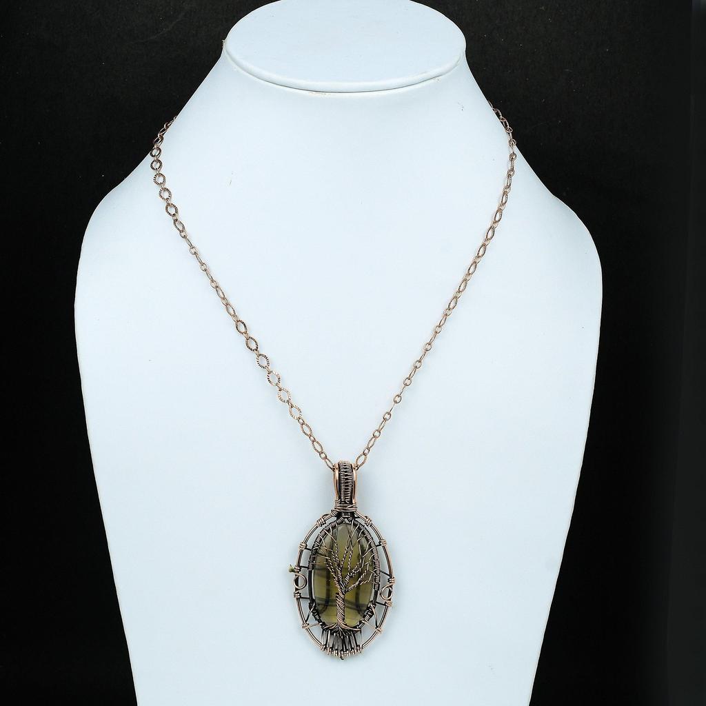 Baum des Lebens Multi-Fluorit Edelstein Anhänger Kupferdraht gewickelter Anhänger Geschenk für sie Baum des Lebens Schmuck Handgefertigter Schmuck Fluorit Schmuck