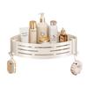 Abs Suction Cup Triangle Bathroom Shelf With Hooks For Home Organization And Storage