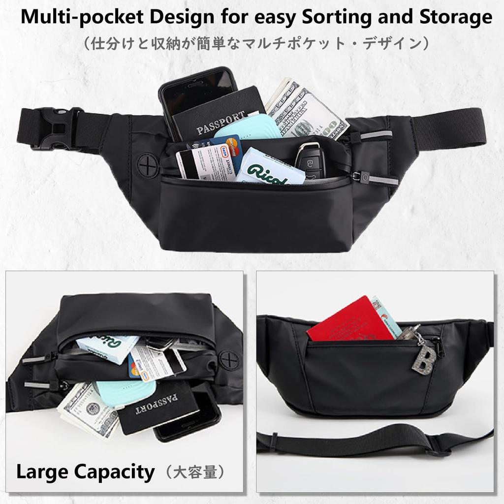 JEELAD Body Waist Sports Shoulder Crossbody Hip Bag for and Storage Bag, Pouch, Bag, Bag, Waterproof, Lightweight, Travel, Running, Work, Walking,