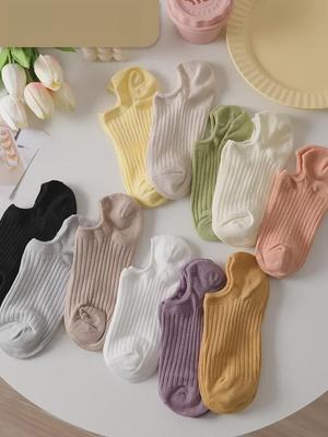 Women's Non-Slip Invisible Boat Socks - Summer Style, Thin, Shallow, Short, with Drawstring
