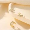 Bobisty 3PCS Ear Cuff Non-Piercing Earrings for Women Cute Clip-On Cartilage Earring 14K Gold Plated Dainty Fake Piercing Earing
