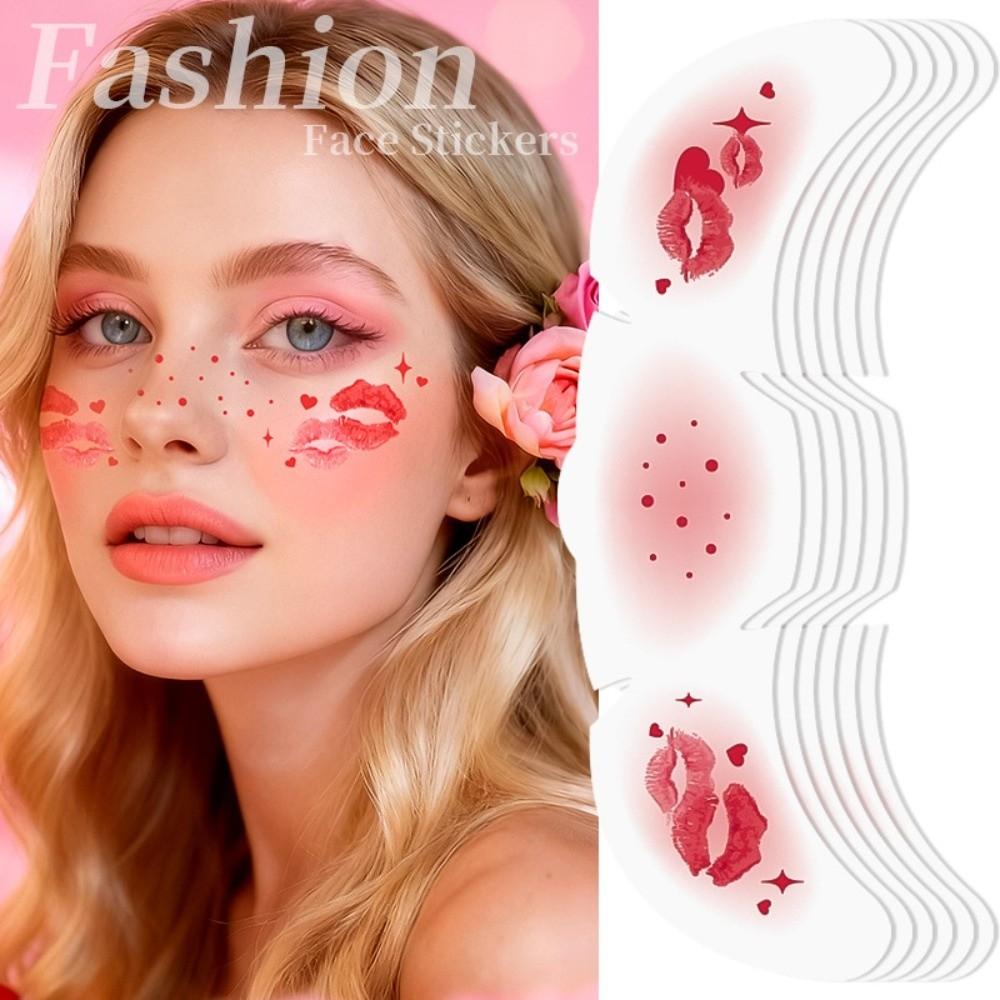 Valentine's Day Freckles Blush Tattoo Stickers Disposable Face Tattoo Sticker Music Festival