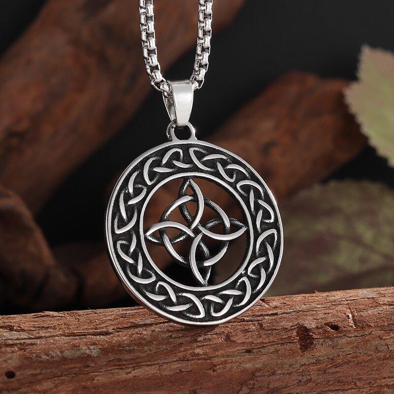 Trendy Witchcraft Witch Knot Necklace Celtic Irish Protection Knot Pendant Men Women Trending Amulets Jewelry Gifts