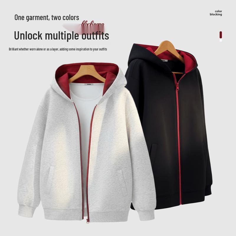 MINISO Unisex Heavyweight Hooded Zipper Sweatshirt