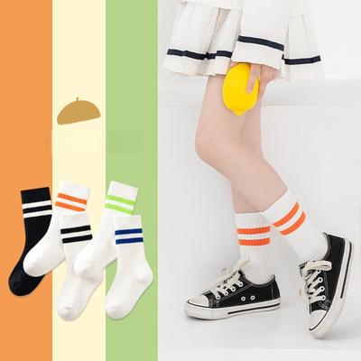Spring Autumn Soft Cotton Children Sport Sock Kids School Sock Solid Color Baby Boy Girl Socks Calf Sock
