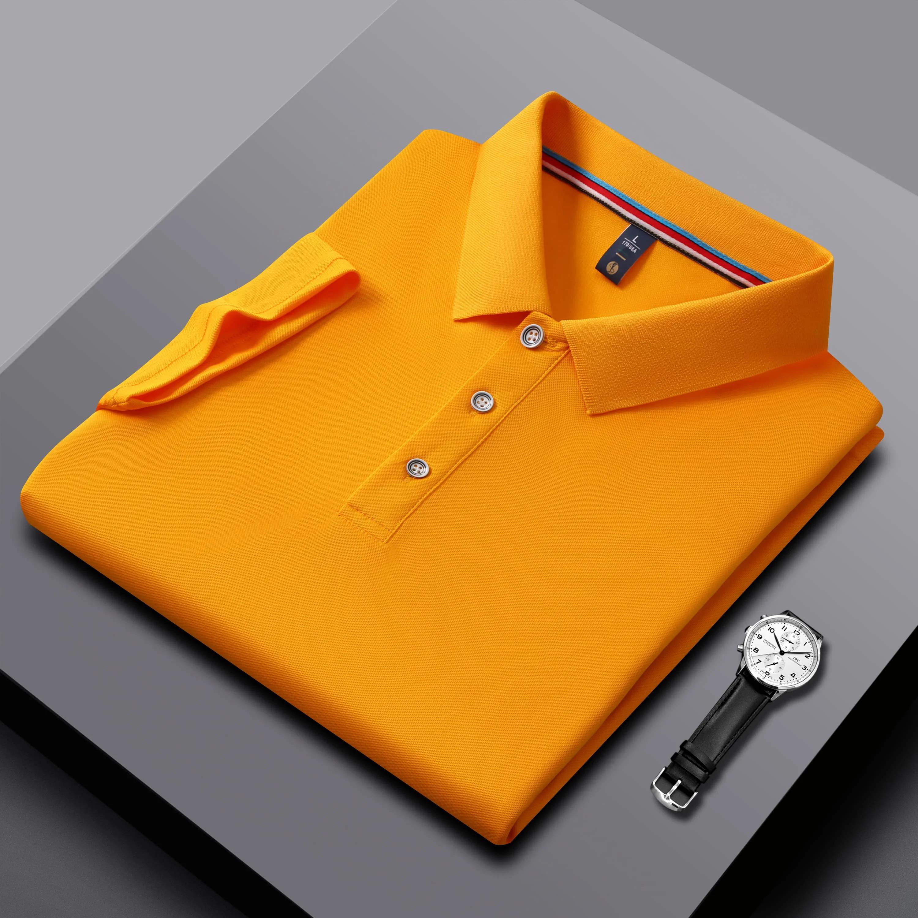 

Men s and Women s Polo Shirts Summer New Lapel T-shirts Business Brands High-quality Moisture Wicking Trend Brands Short Sleeves M жовтий