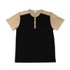 Men Casual Loose Color Block Short Sleeve Henley T Shirt